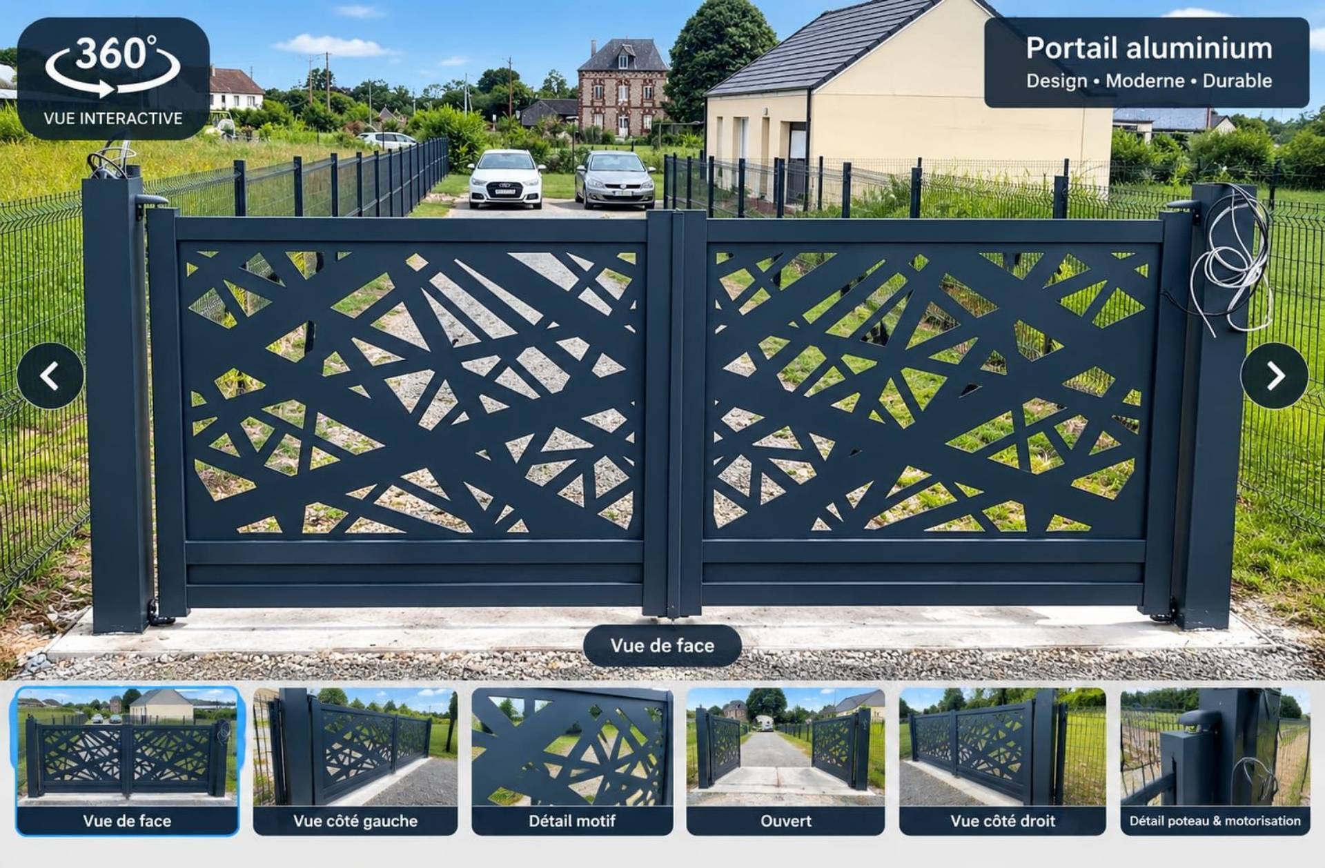 Fournisseur de portail aluminium design à Hérouville-Saint-Clair